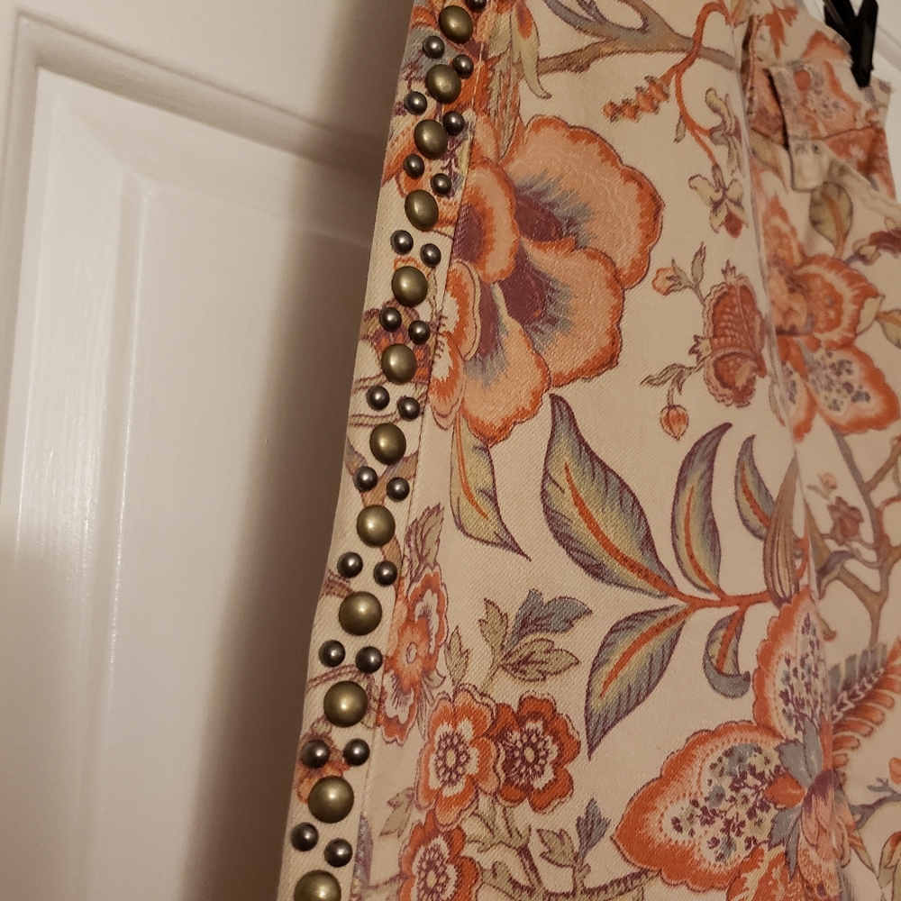 NWOT DENIM SUPPLY RL Metal Beads Floral Jeans - Picture 7 of 10